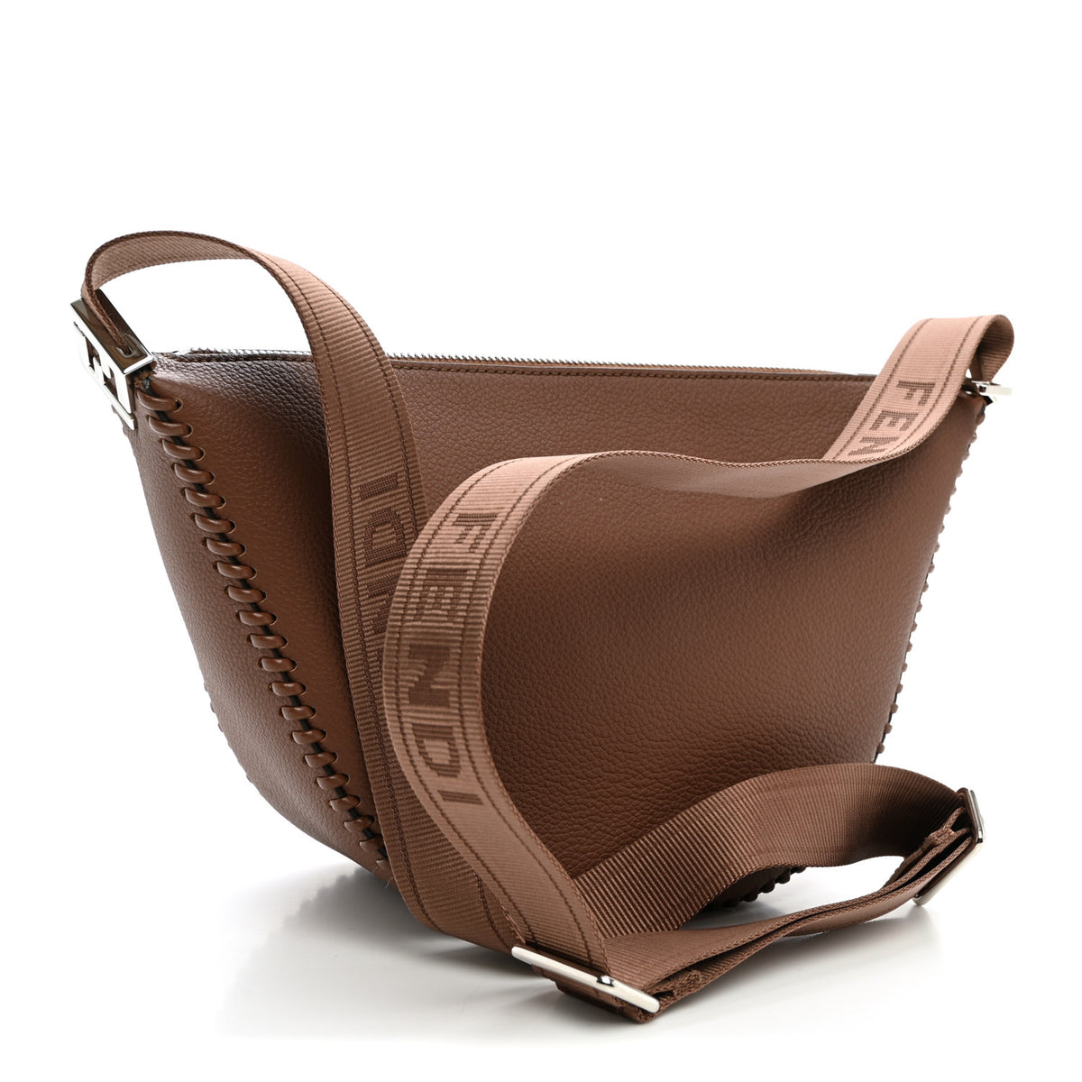 Vitello Cher Threading Small Melon Bag Brandy