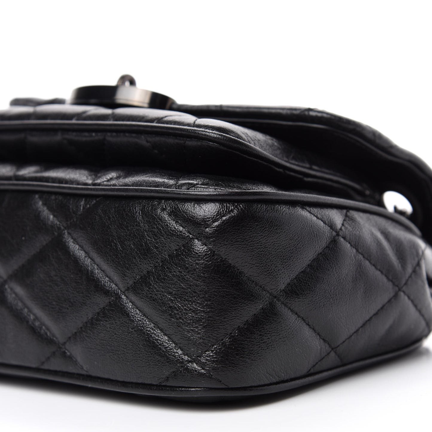 Shiny Calfskin Quilted Mini Darley Shoulder Bag Black