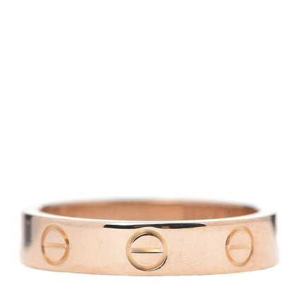 Cartier 18K Pink Gold Diamond 4mm LOVE Wedding Band Ring 50 5.25 3 of 4