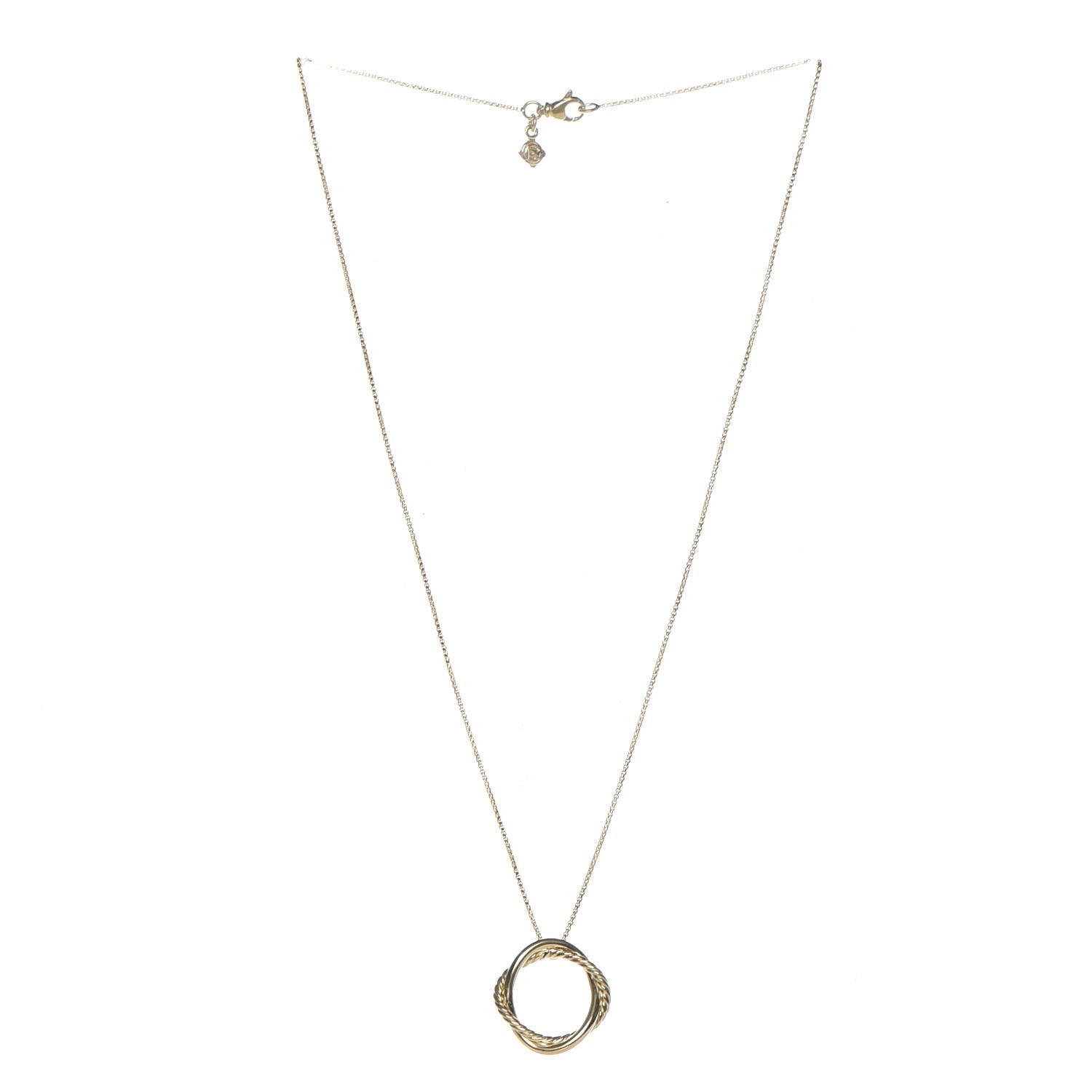 David Yurman 18K Yellow Gold Infinity Pendant Necklace 3 of 7