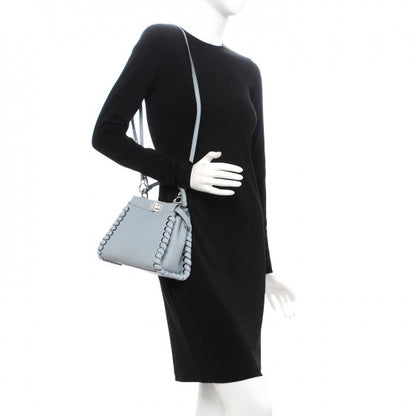 Fendi Nappa Lace Up Mini Peekaboo Iconic Satchel Azzurro Polvere 2 of 8