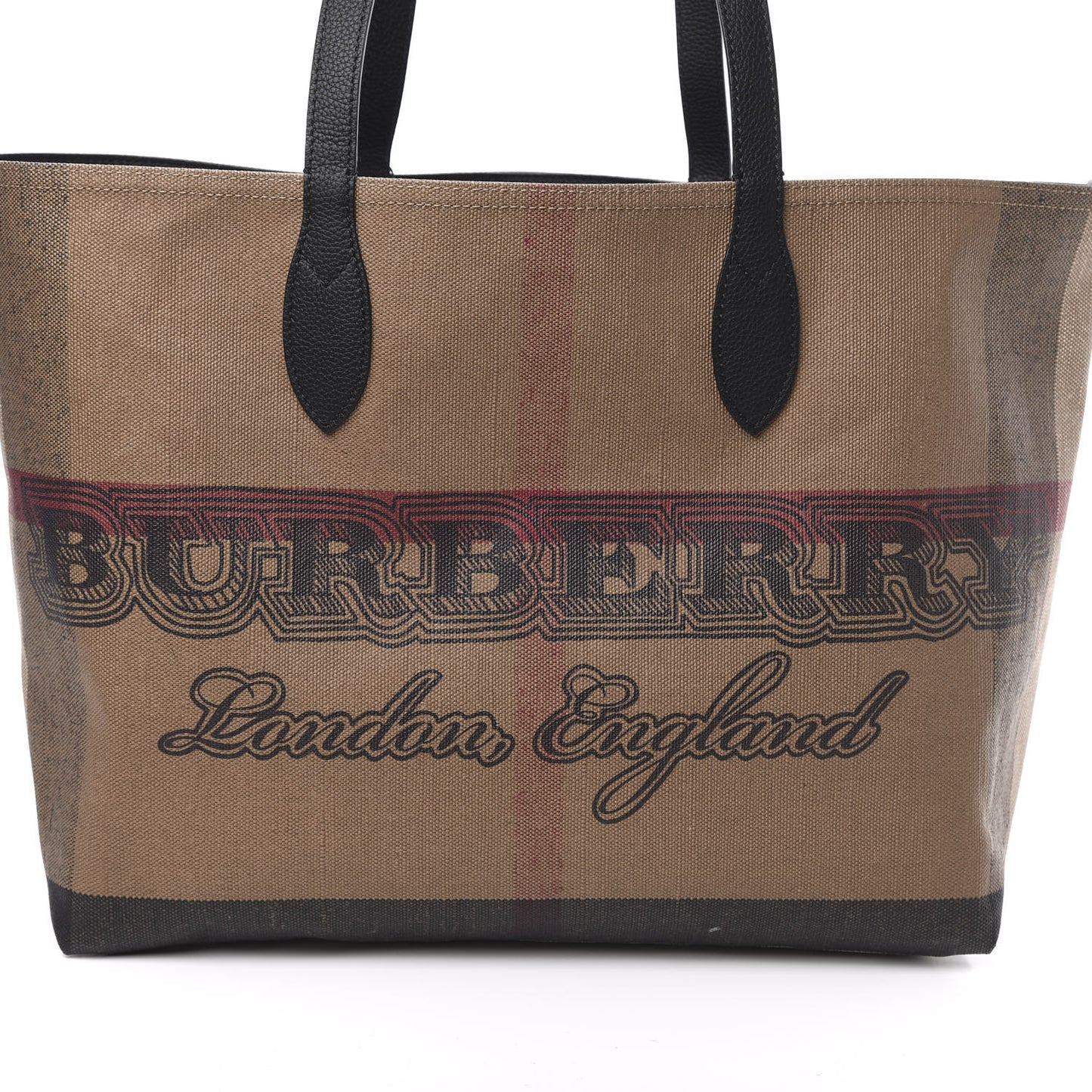 Coated Canvas Mega Check Medium Doodle Tote Black