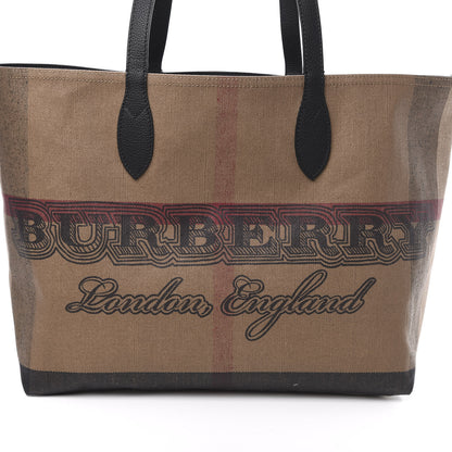 Burberry Coated Canvas Mega Check Medium Doodle Tote Black 13 of 14
