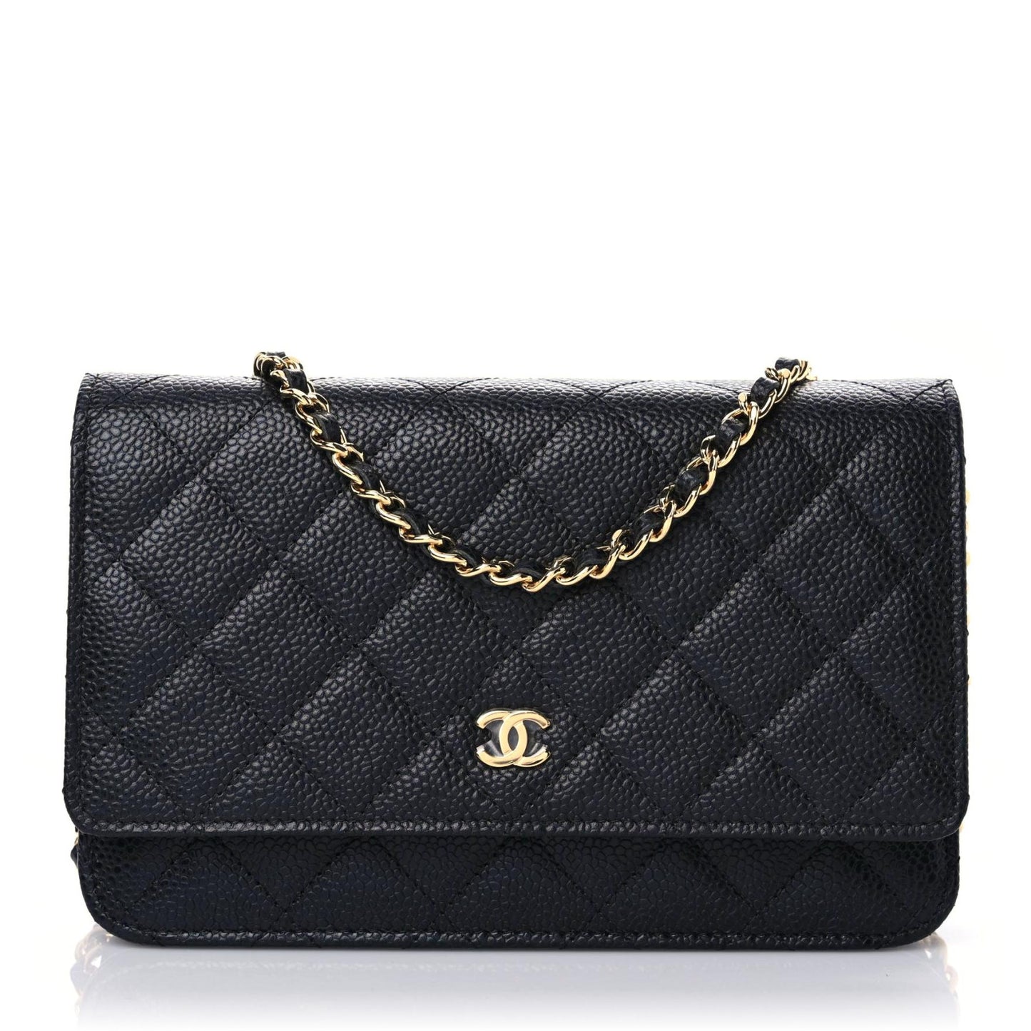 Caviar Quilted Wallet On Chain WOC Black