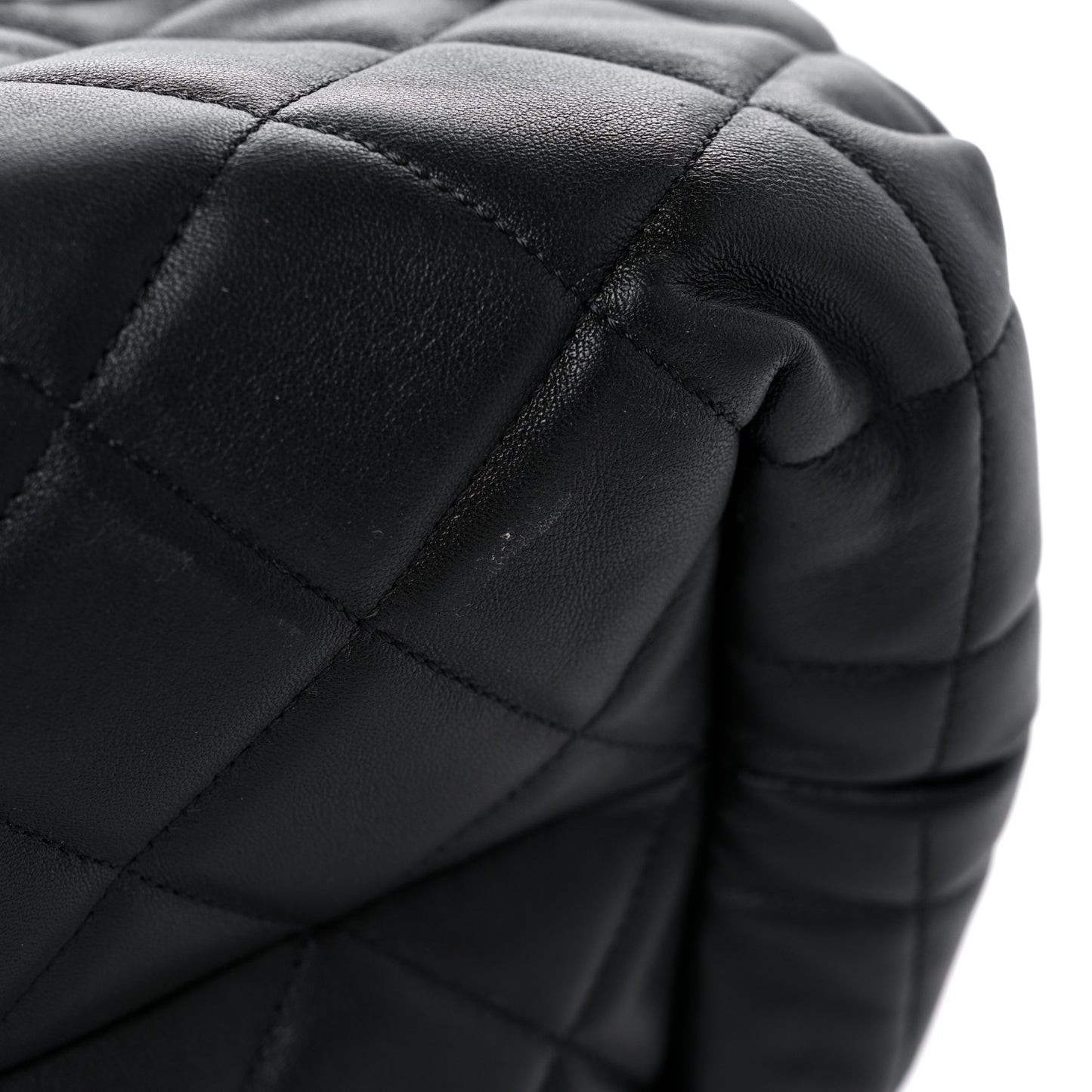 Lambskin Quilted CC Dweller Drawstring Tote Black