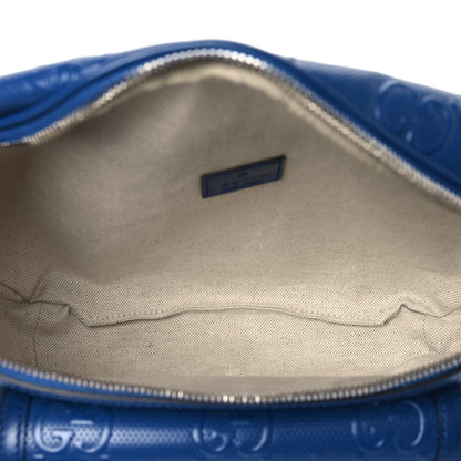 Gucci Calfskin GG Tennis Embossed Pocket Belt Bag 90 Intense Metal Blue 5 of 10