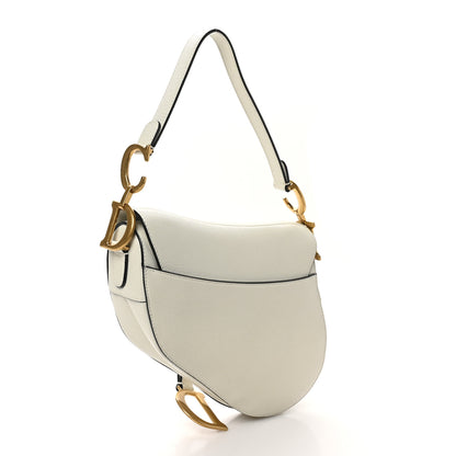 Christian Dior Grained Calfskin Saddle Bag White 3 of 11