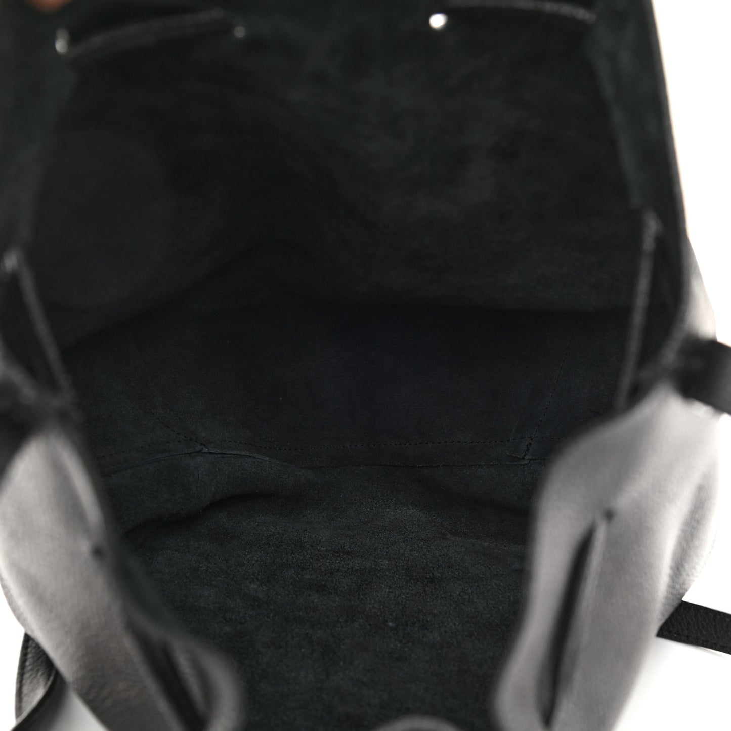 Tumbled Calfskin Bucket Bag Black