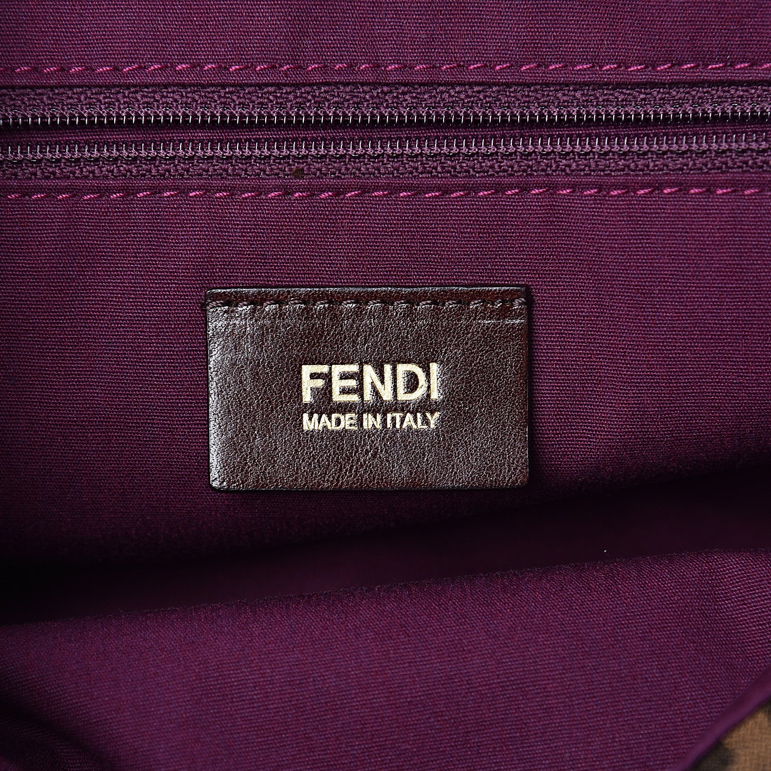 Fendi Zucca Patent Mia Shoulder Flap Tobacco Purple 7 of 11