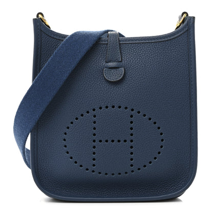 Hermes Taurillon Clemence Evelyne TPM Bleu Agate 1 of 11