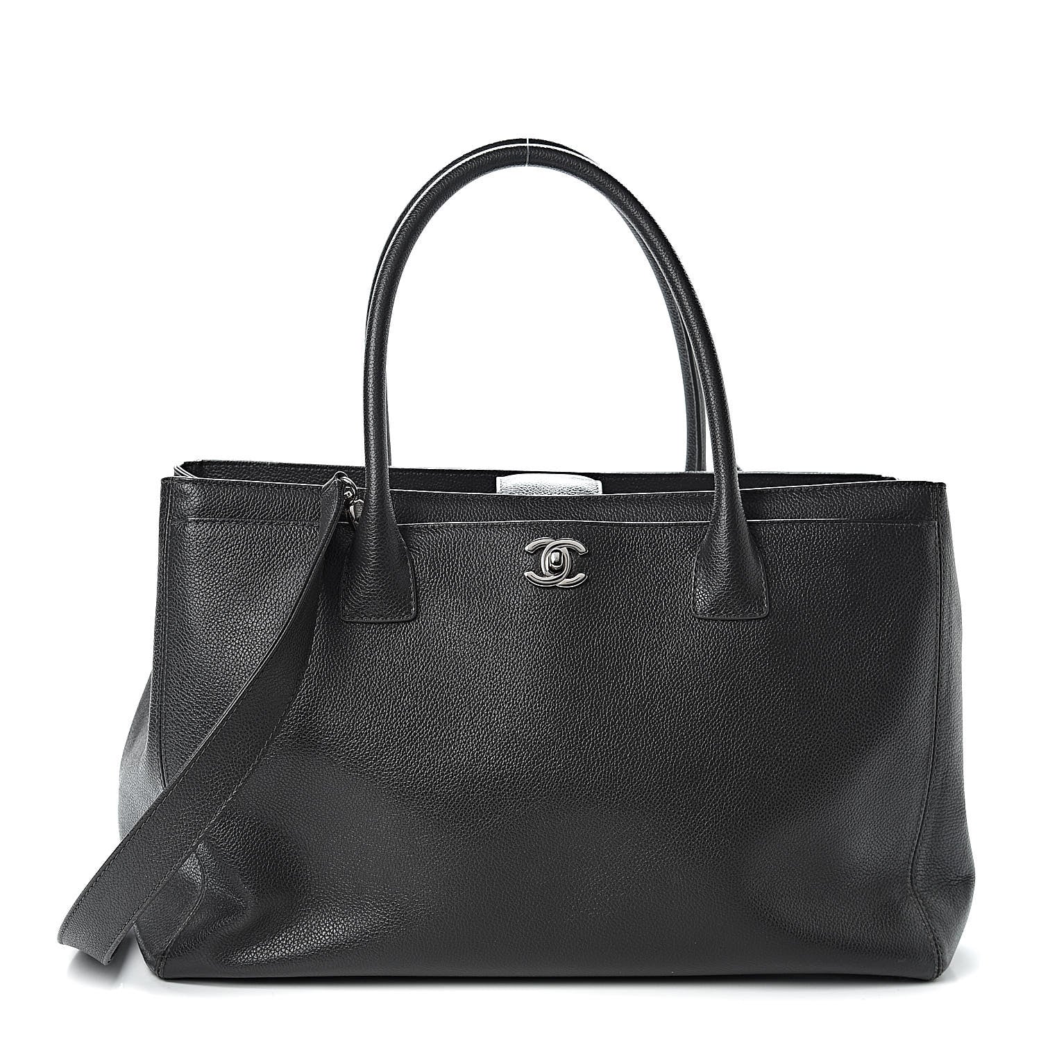 Chanel Calfskin Cerf Executive Shopper Tote Dark Grey 1 of 10