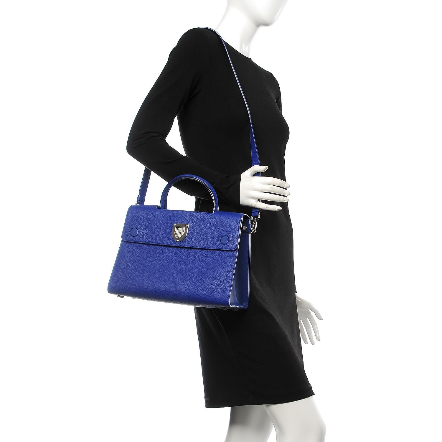 Christian Dior Bullcalf Medium Diorever Flap Yves Klein Blue 2 of 8
