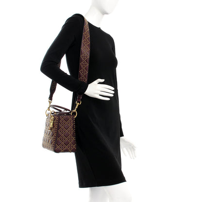 Christian Dior Calfskin Cannage Studded Medium Supple Lady Dior Deep Amaranth 2 of 8