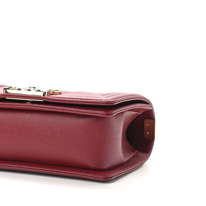 Chanel Caviar Quilted Small Boy Flap Dark Red 9 of 9