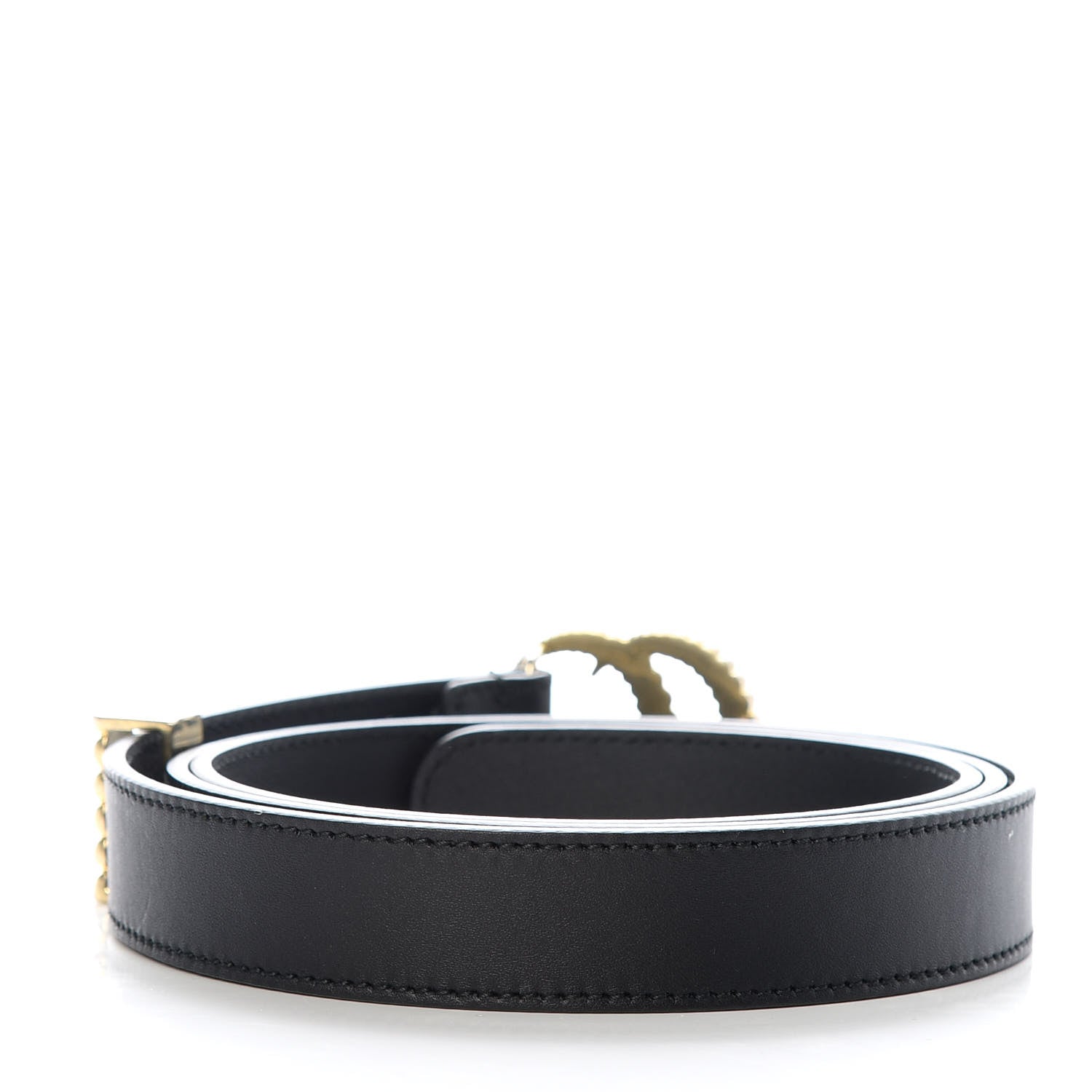 Gucci Moon Calfskin Torchon Double G 25mm Belt 105 42 Black 2 of 4