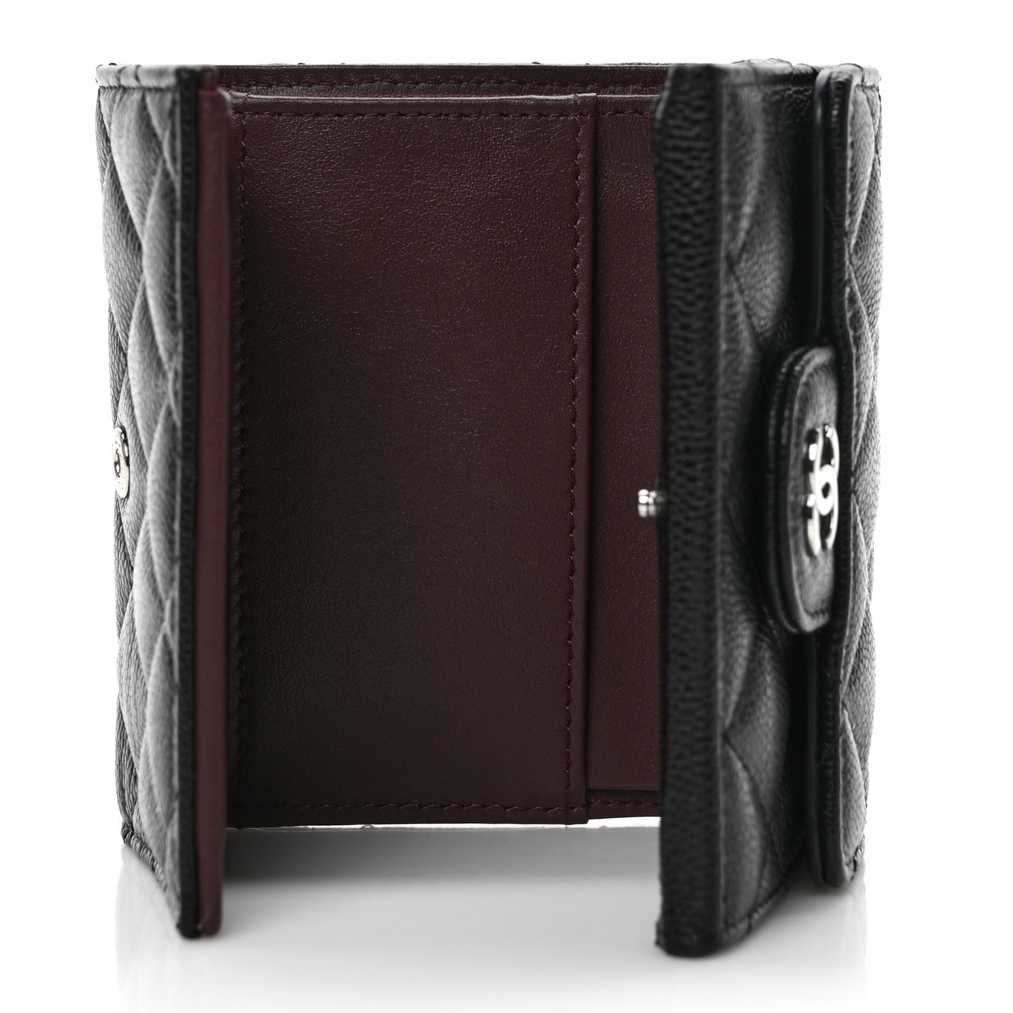 Caviar Quilted Double Flap Wallet Black
