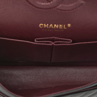 Chanel Lambskin Chevron Quilted Medium Double Flap Black 4 of 14
