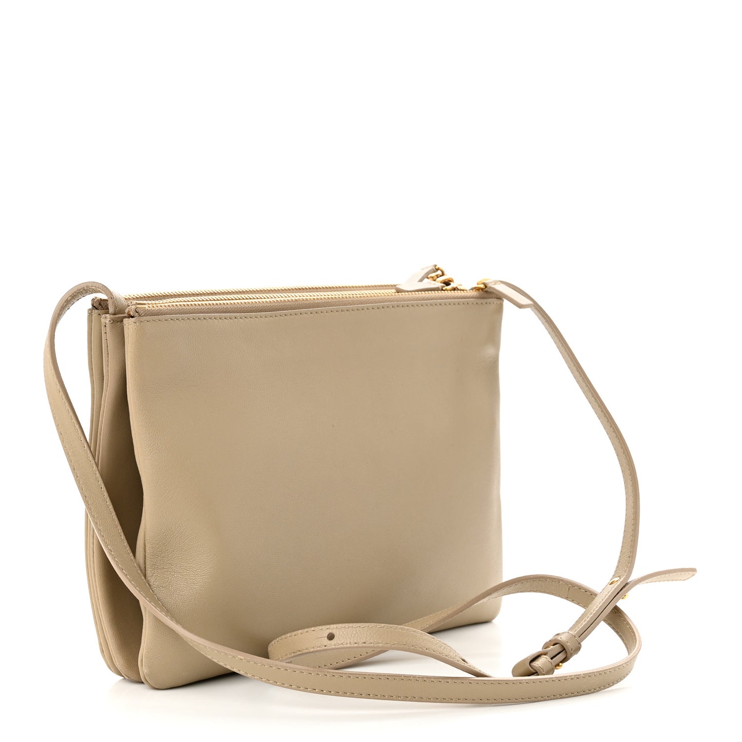 Lambskin Large Trio Crossbody Bag Light Caramel