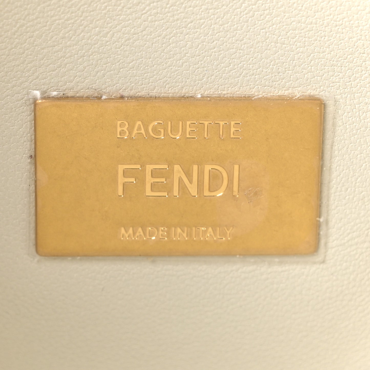 Nappa Small FF Embossed Midi Chain Baguette White