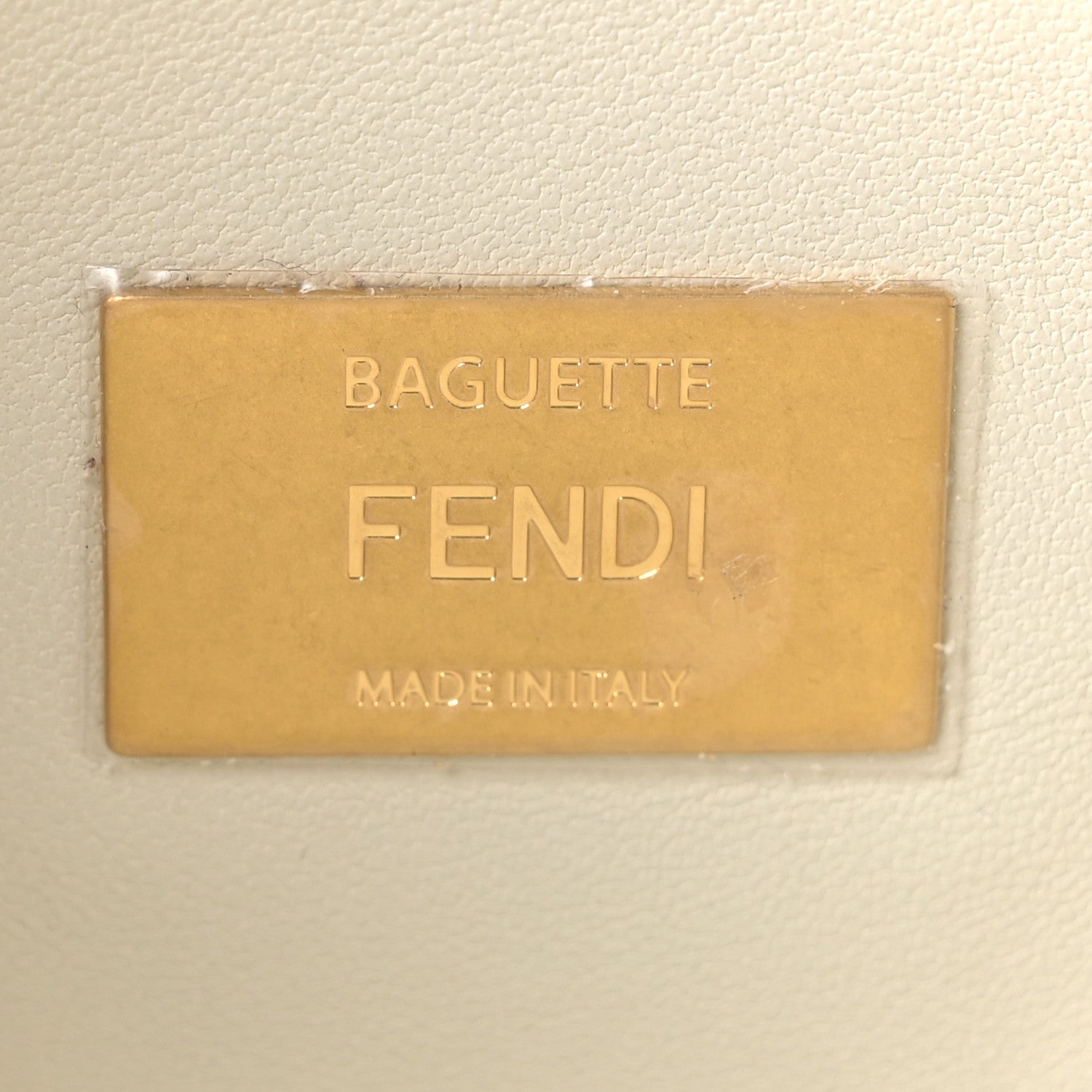 Fendi Nappa Small FF Embossed Midi Chain Baguette White 6 of 10