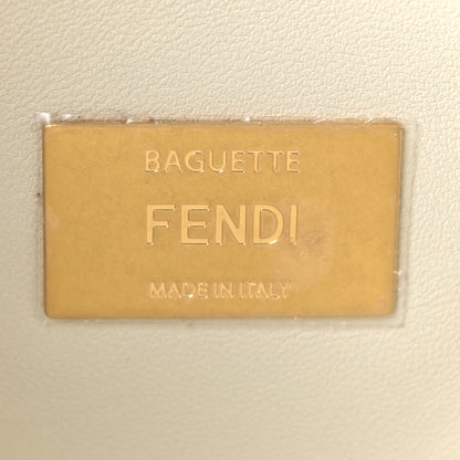 Fendi Nappa Small FF Embossed Midi Chain Baguette White 6 of 10