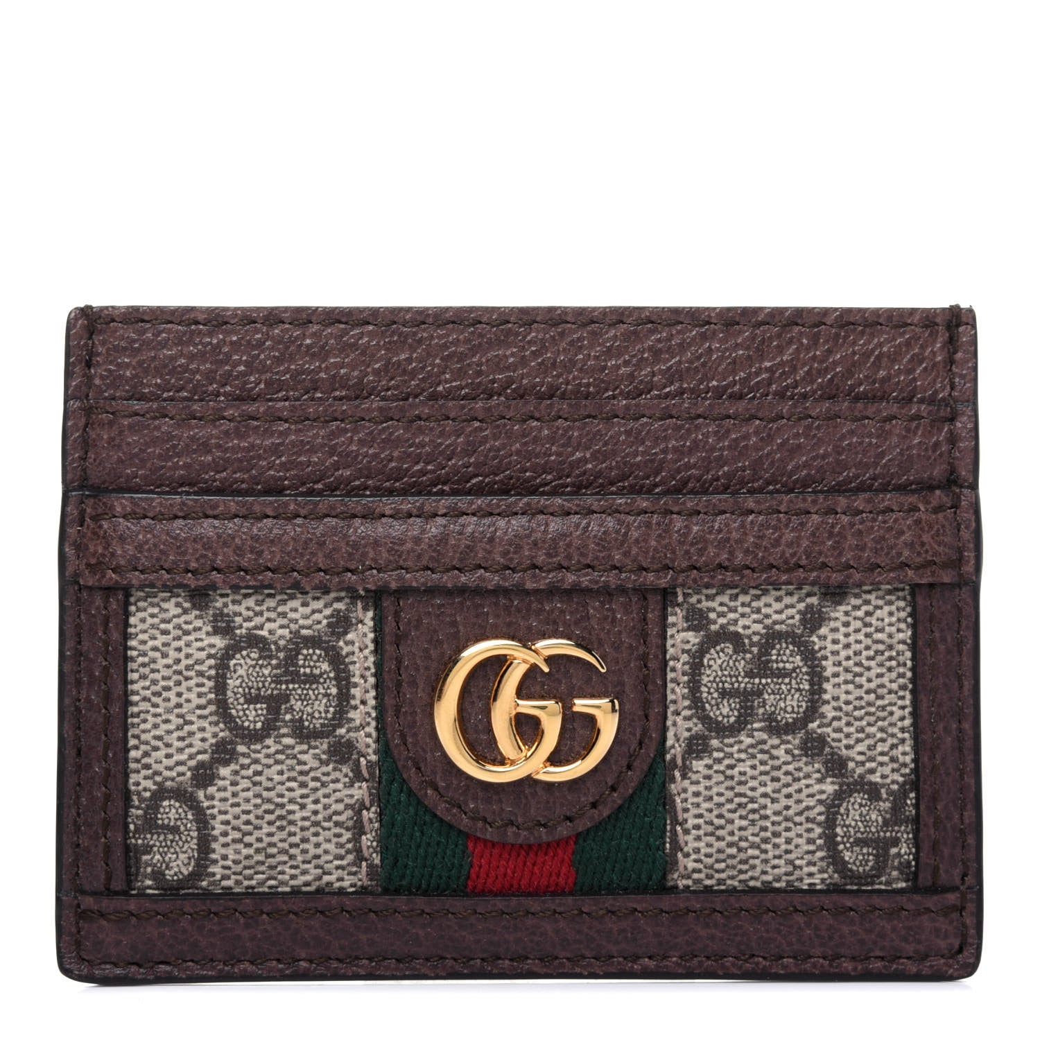 Gucci GG Supreme Monogram Ophidia Card Holder Brown 1 of 10