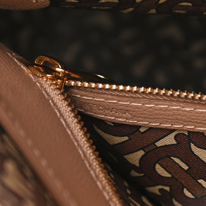 Burberry Calfskin TB Motif Embossed Medium Tote Camel 8 of 18