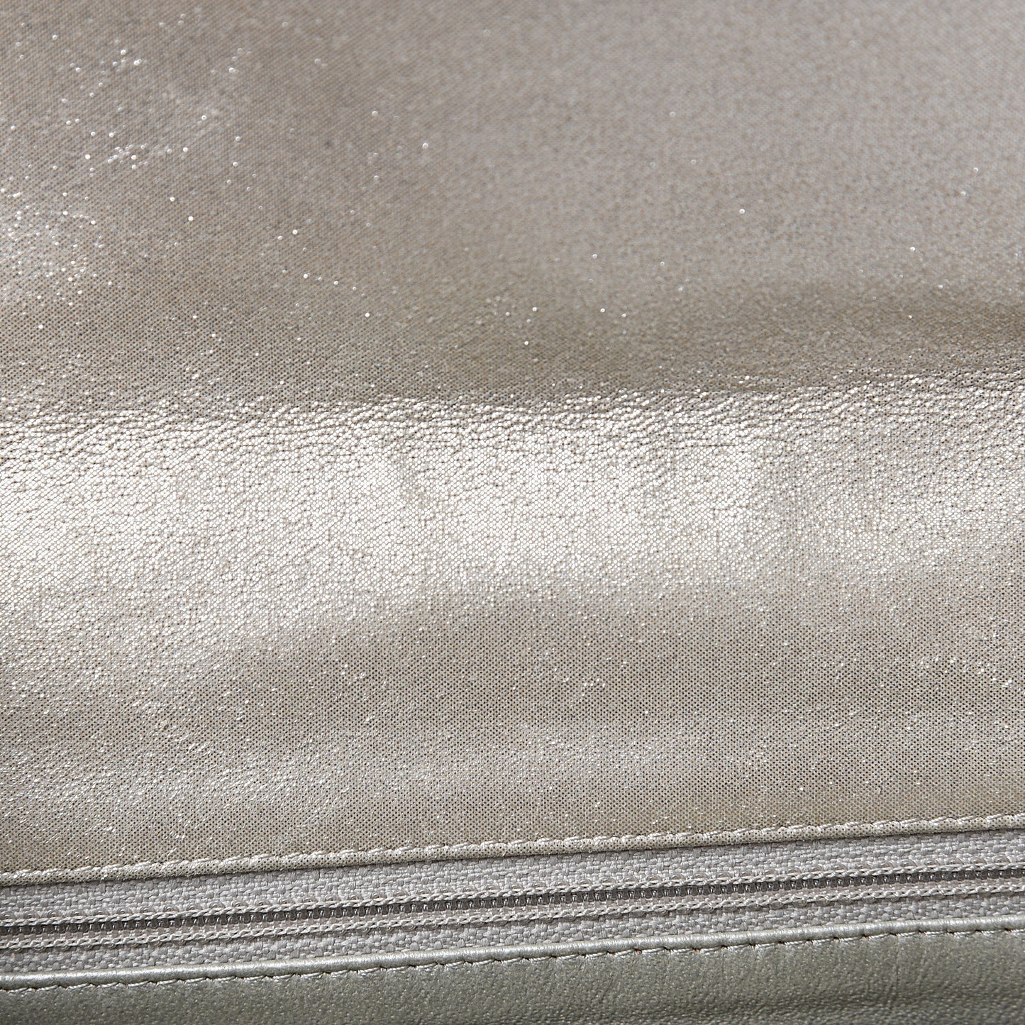 Iridescent Calfskin Quilted Mini Rectangular Flap Light Gold