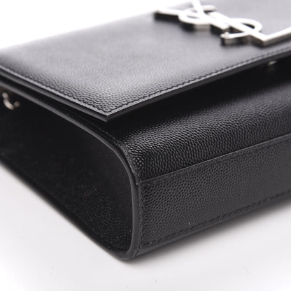 Saint Laurent Grain De Poudre Small Monogram Kate Satchel Black 7 of 9