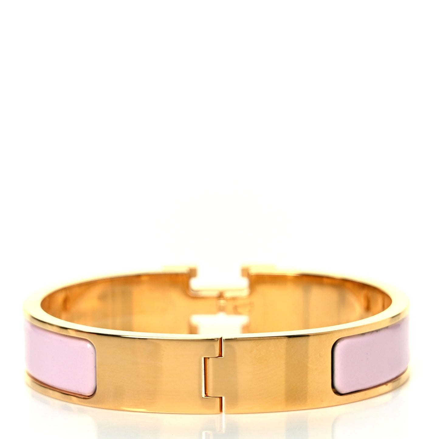 Enamel Narrow Clic Clac H Bracelet GM Rose Dragee