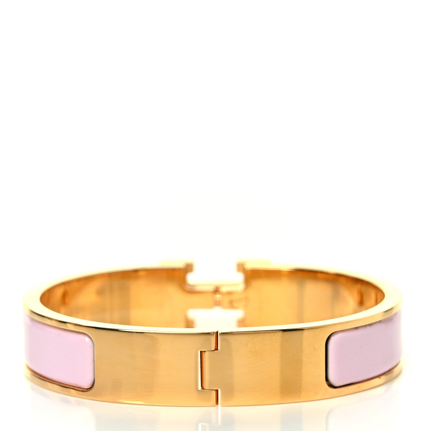 Hermes Enamel Narrow Clic Clac H Bracelet GM Rose Dragee 3 of 5