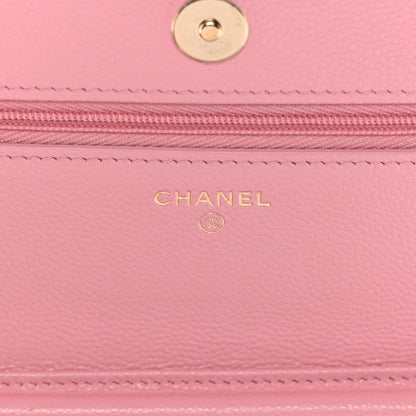 Chanel Caviar Quilted Multi Chain Wallet On Chain WOC Light Pink 6 of 16