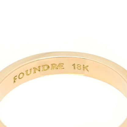 Foundrae 18K Yellow Gold Champleve Enamel Thin Amate Love Band Ring White 53 6.5 4 of 5
