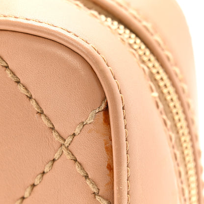 Chanel Calfskin Contrast Stitch Surpique Bowler Beige 19 of 21