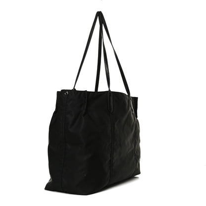 Prada Tessuto Nylon Glace Calfskin Etiquette Tote Black 3 of 16