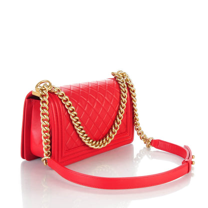 Chanel Lambskin Quilted Medium Boy Flap Red 3 of 8