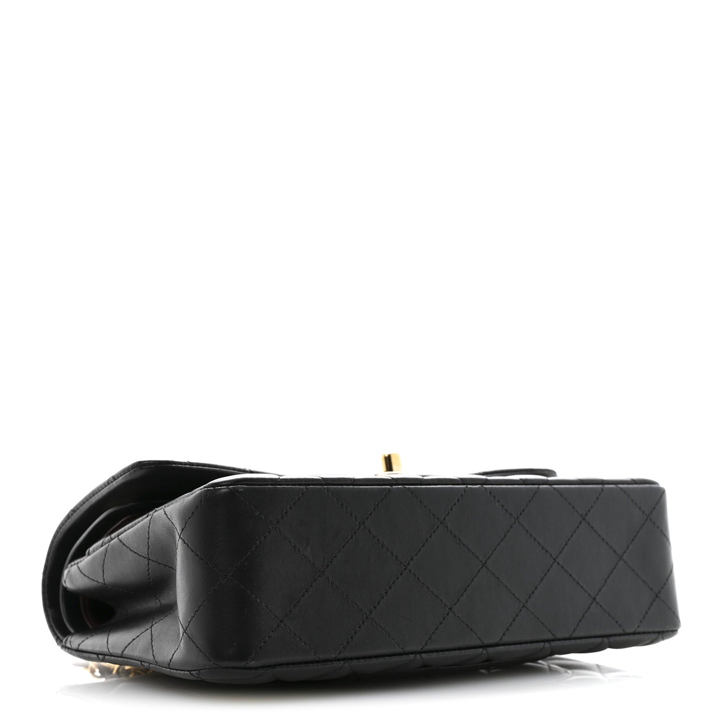 Lambskin Quilted Small Double Flap Black