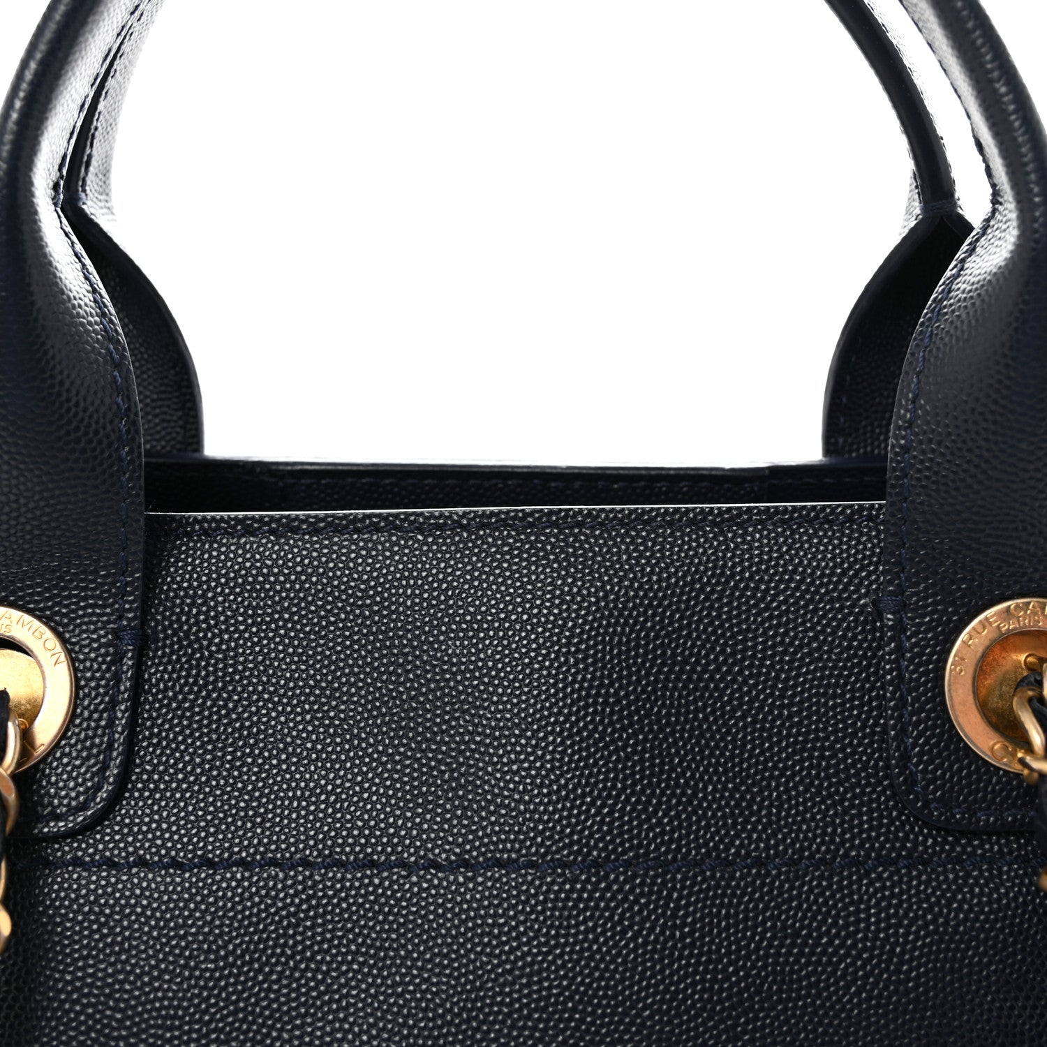 Chanel Caviar Small Studded Deauville Tote Navy 7 of 9
