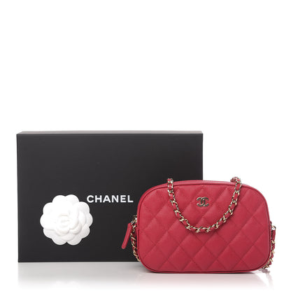 Chanel Caviar Quilted Camera Case Dark Pink 11 of 11