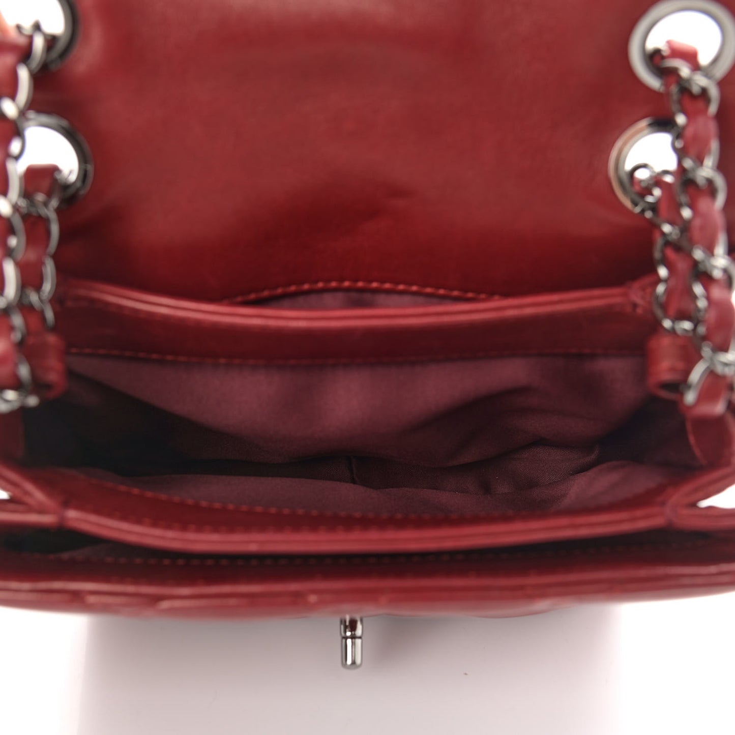 Lambskin Quilted Mini Chanel 3 Flap Red