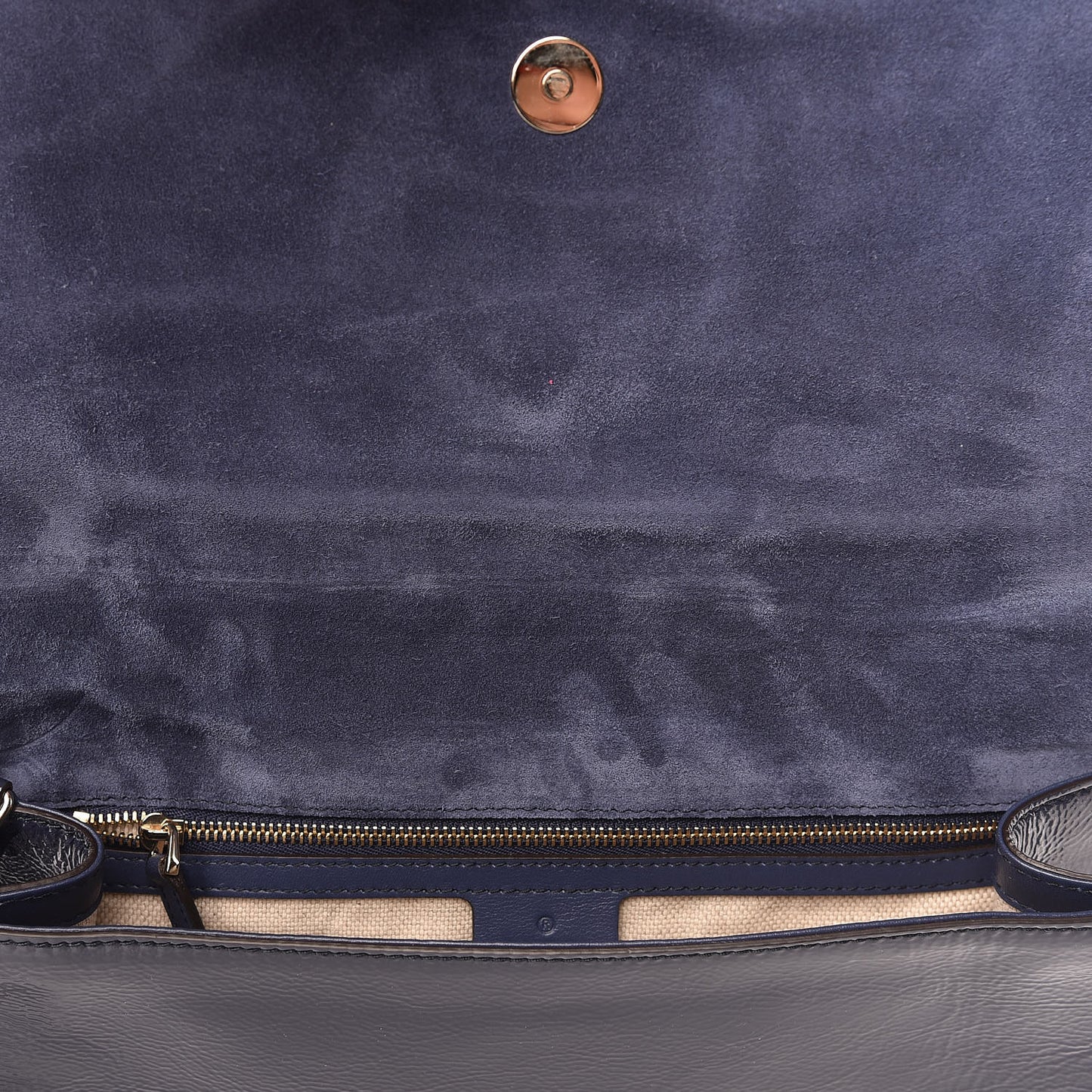 Soft Patent Medium Soho Clutch Uniform Blue