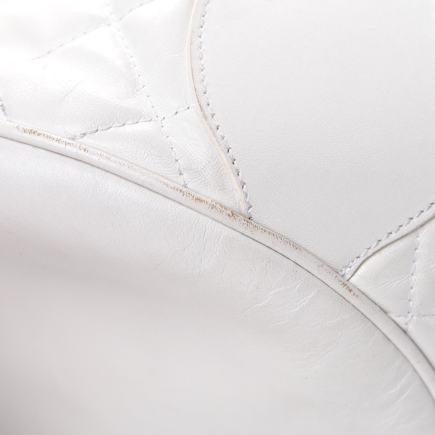 Burberry Calfskin Quilted Bucket Shoulder Bag White 12 of 18