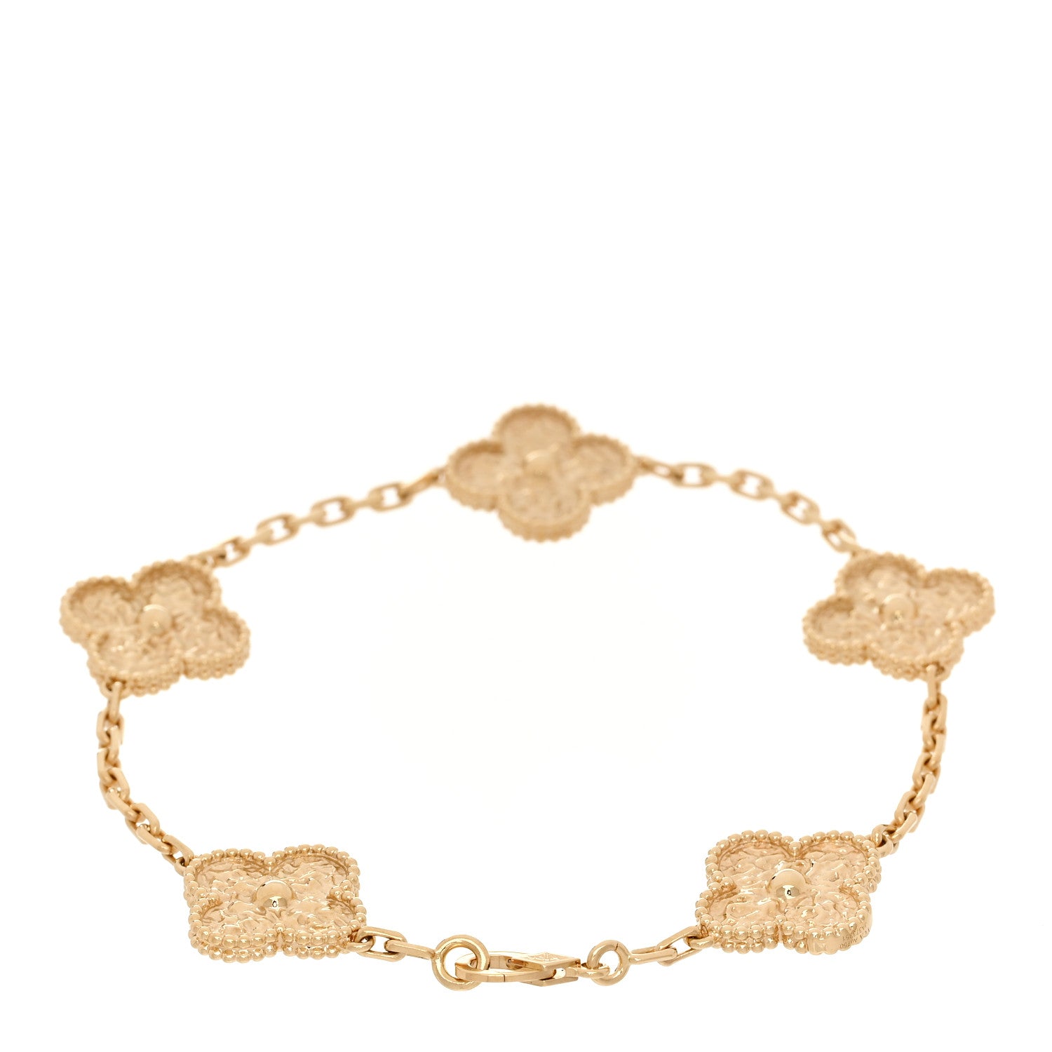 Van Cleef & Arpels 18K Yellow Gold 5 Motifs Vintage Alhambra Bracelet 3 of 5