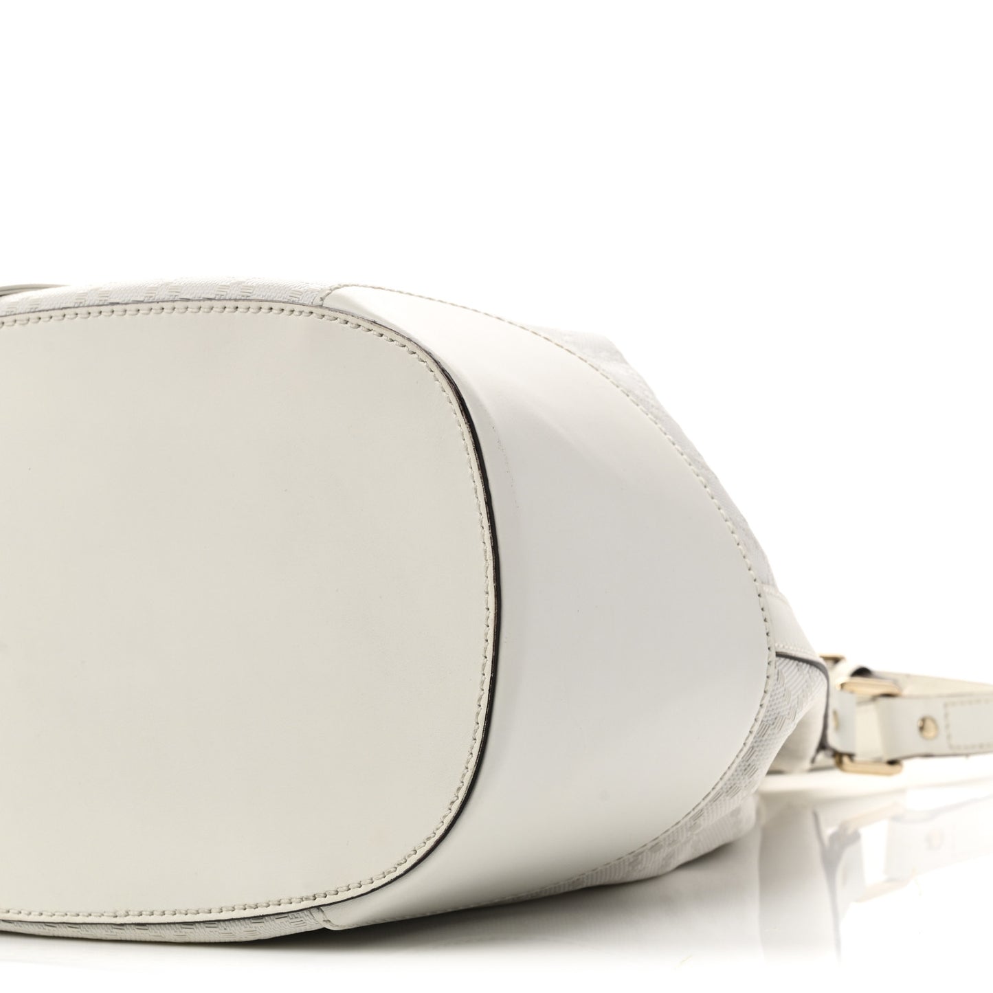 Bright Diamante Medium Bucket Bag Great White