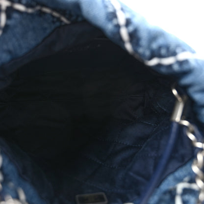 Chanel Denim Stitched Quilted Mini Chanel 22 Blue 5 of 11