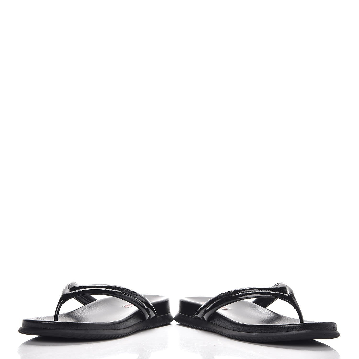 Prada Vernice Soft Thong Sandals 36 Black 6 of 15