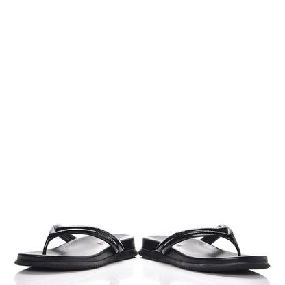Prada Vernice Soft Thong Sandals 36 Black 6 of 15