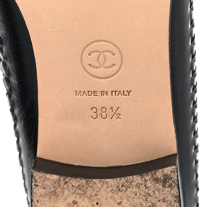 Chanel Lambskin Braided Kangaroo Mocassin Loafers 38.5 Black 7 of 8