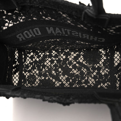 Christian Dior Embroidered 3D Macrame D-Lace Butterfly Medium Book Tote Black Multicolor 5 of 13