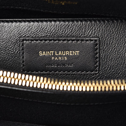 Saint Laurent Sheepskin Matelasse Chevron Monogram Medium College Bag Black 7 of 10